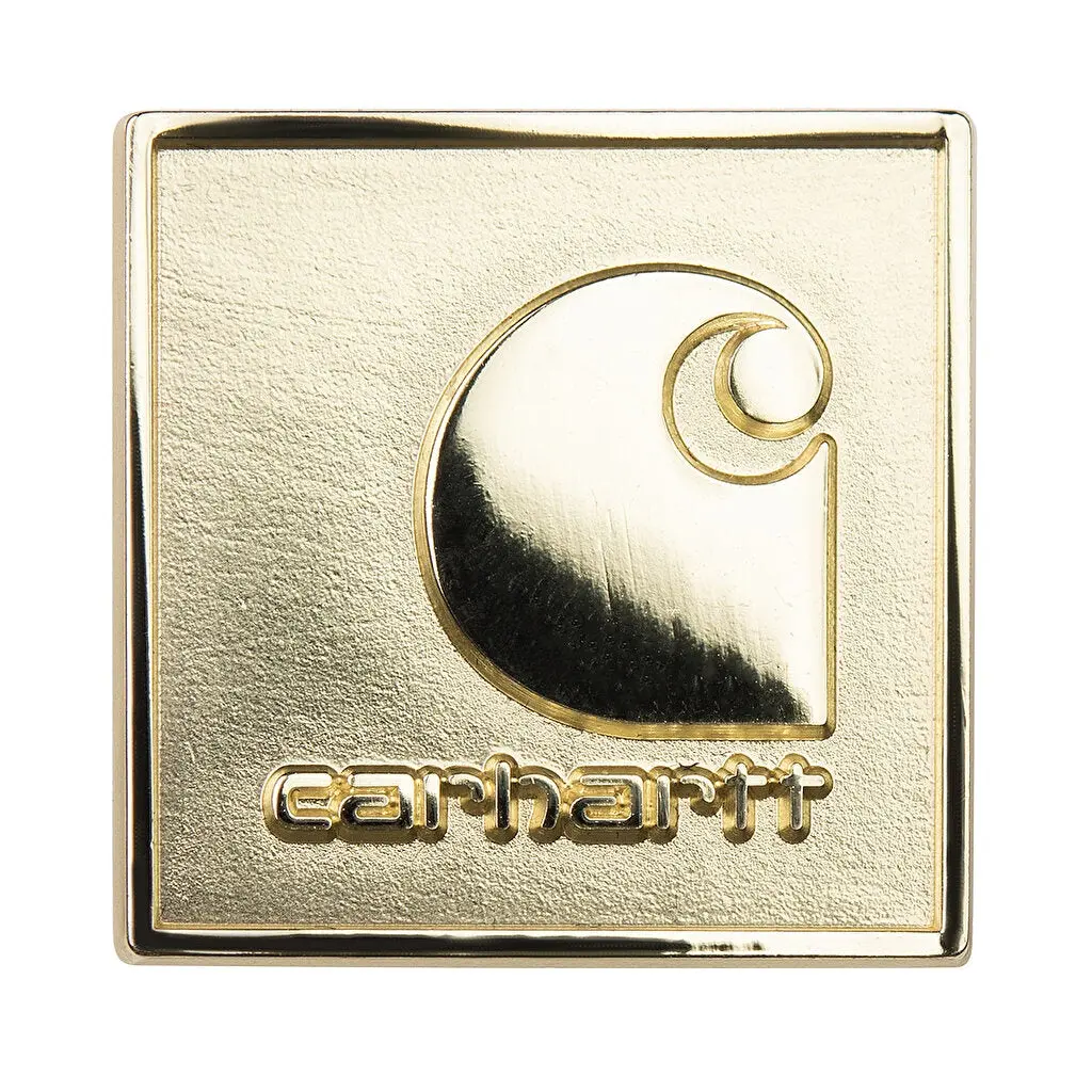 Carhartt Wip Square Label Pin - Gold 1