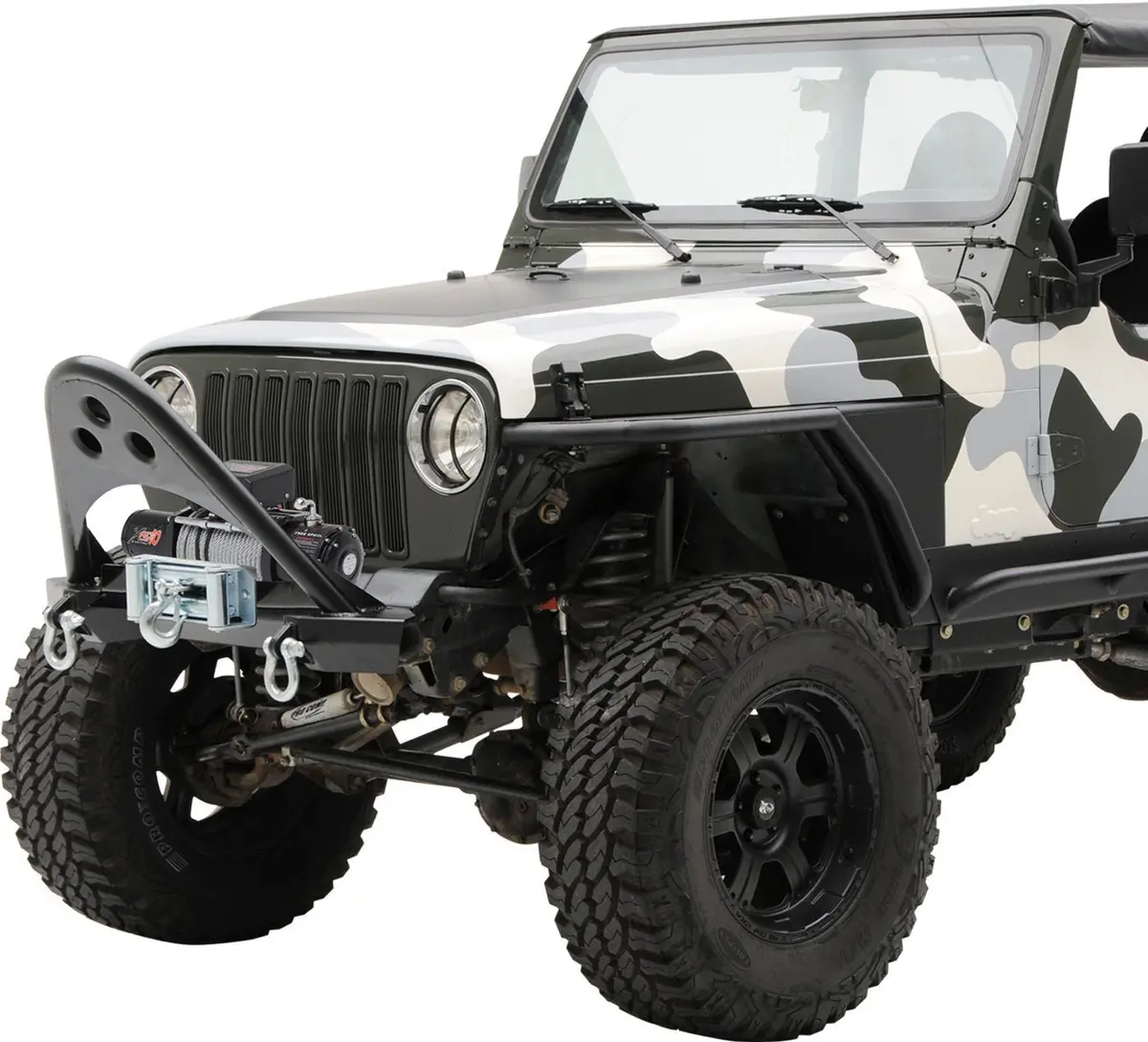 Smittybilt Src Front Singer Shorty Bumper For 1987-2006 Jeep Wrangler Yj & Tj - Recon Recovery 1