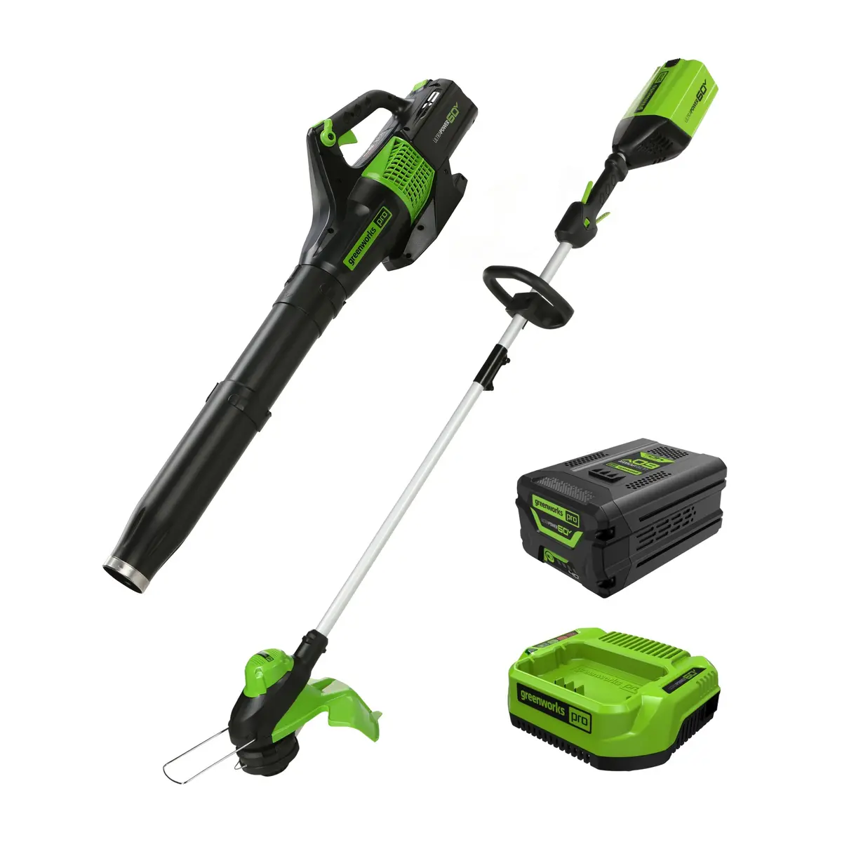 60V 13" Cordless Battery String Trimmer & 540 Cfm Leaf Blower Combo Kit W/ 4.0Ah Battery & Charger 1