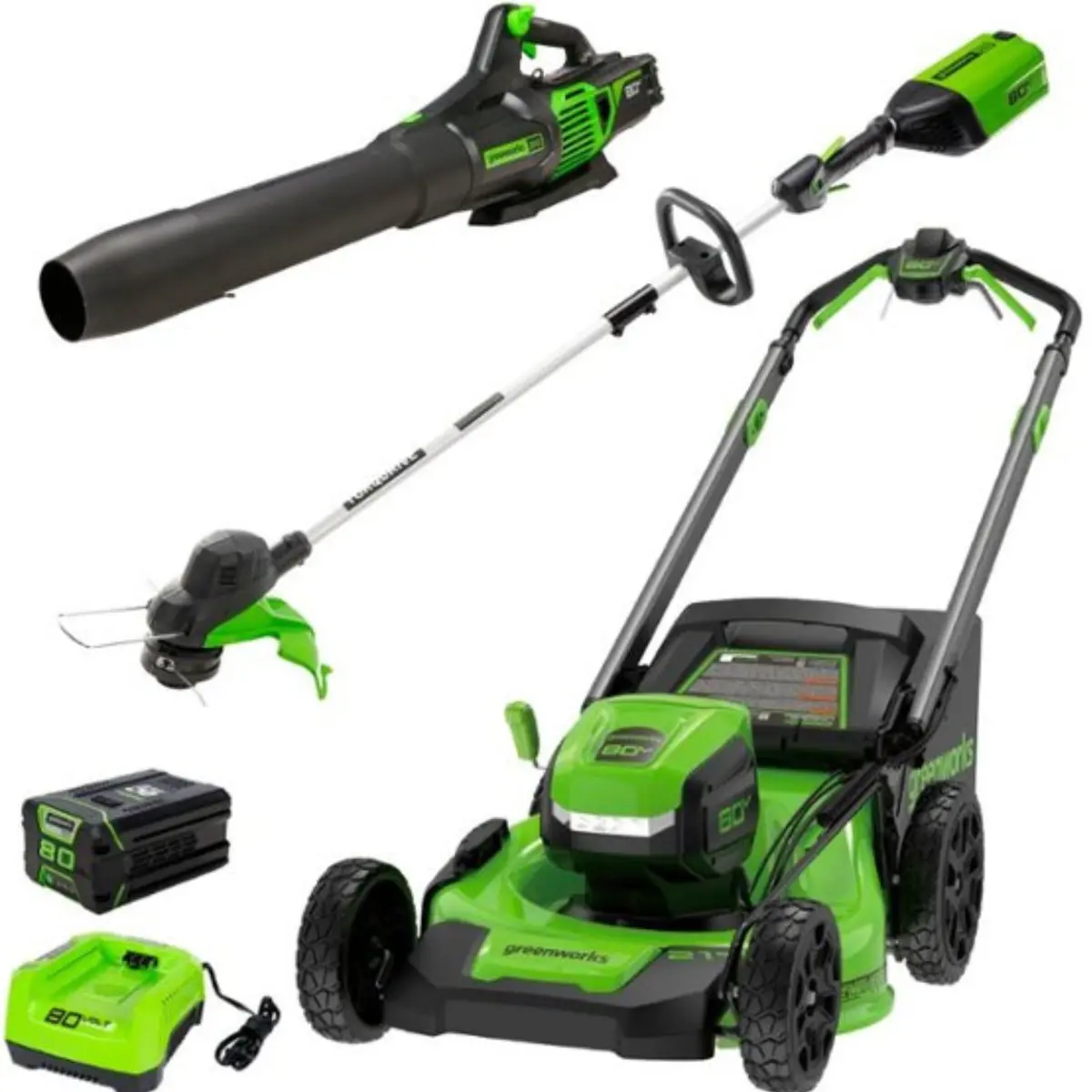 Open Box 80V 21" Cordless Battery Brushless Self-Propelled Mower 3Pc Combo Kit: 4.0 Ah Battery And 4A Charger 1
