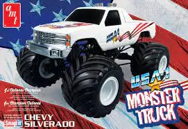 1:32 Usa-1 Monster Truck Chevy Silverado (Snap It) 1