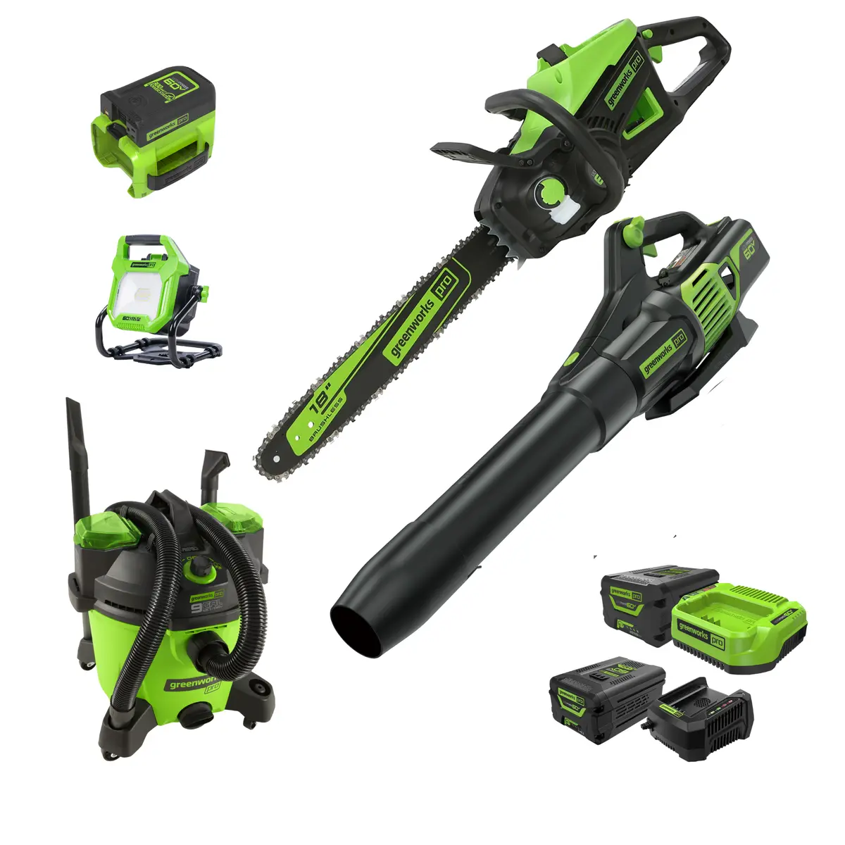 60V Storm/Flood/Power Outage Kit: (2) Batteries And (2) Chargers 1