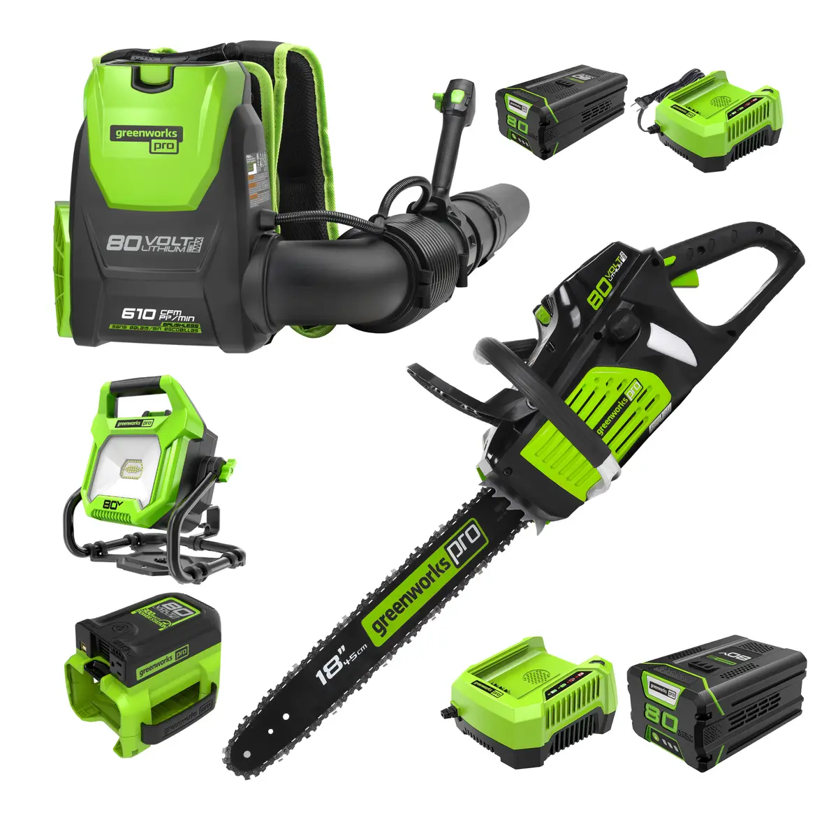 80V Storm And Power Outage Kit: (2) Batteries And (2) Chargers 1