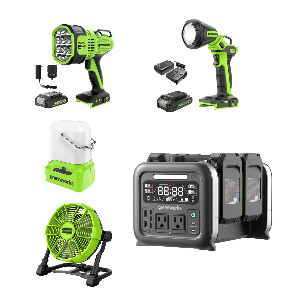24V Power Outage Kit, (4) Batteries + Built-In Charger 1