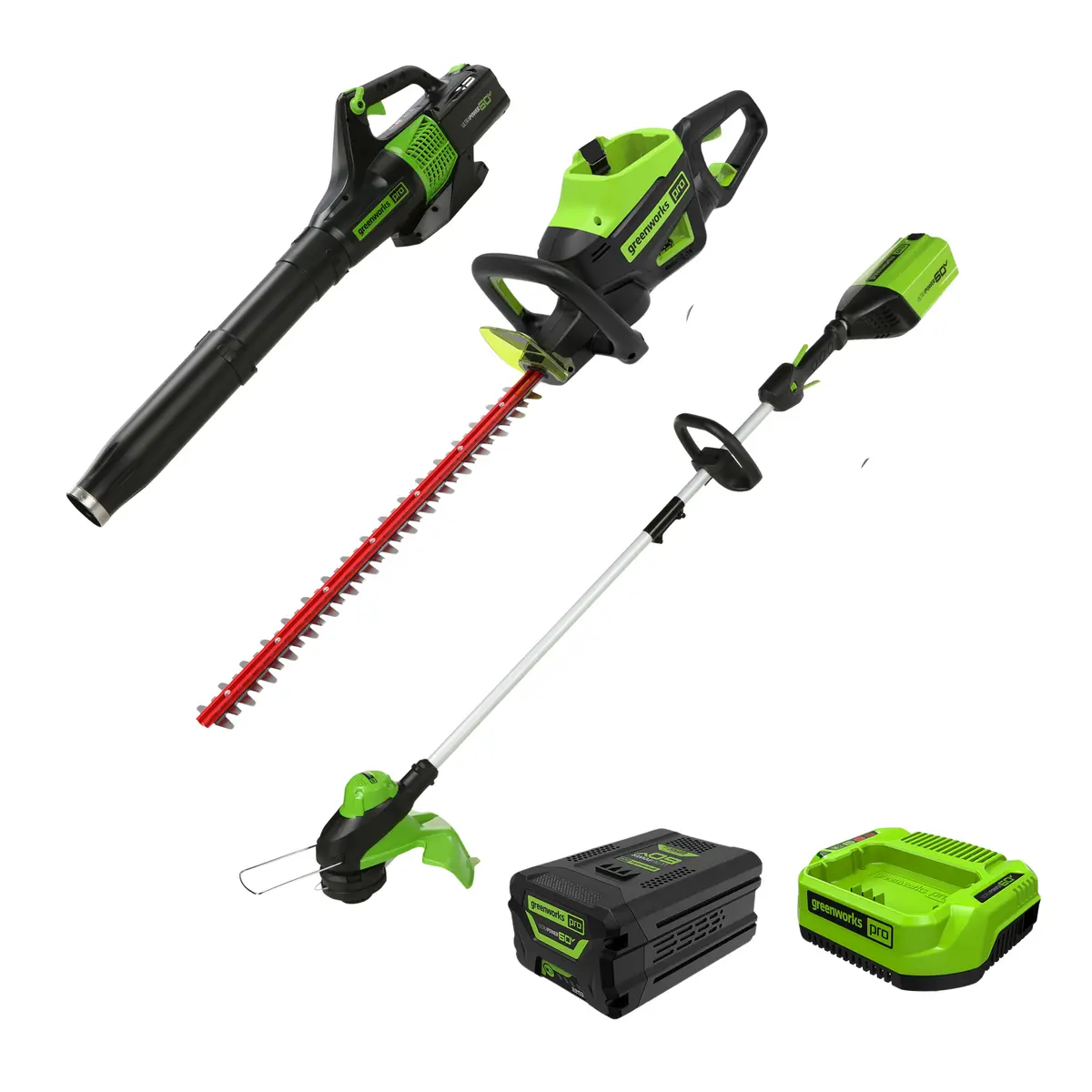 60V 3Pc Handheld Combo Kit, 13"String Trimmer, 540 Cfm Blower And 26"Hedge Trimmer 1