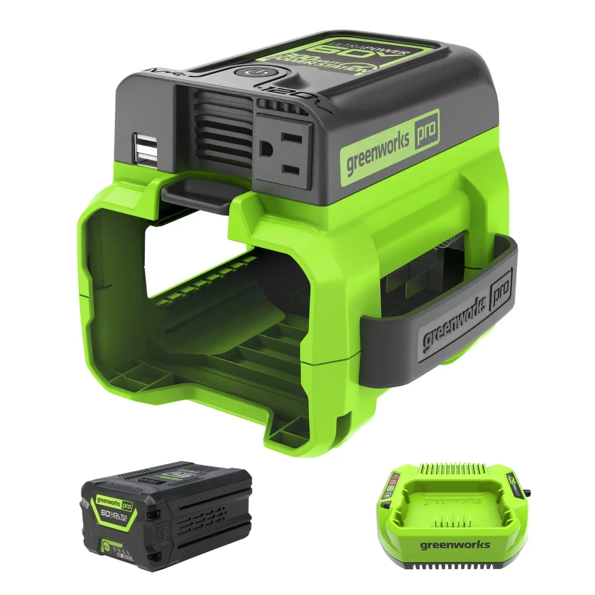 60V Cordless Battery 300 Watt Power Inverter: 2.5 Ah Battery And Charger 1