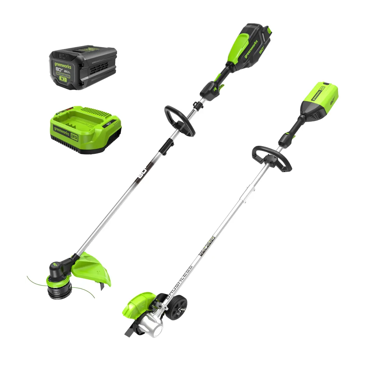 80V 16" Cordless Battery String Trimmer And 8" Edger Combo Kit: 2.0 Ah Battery And Charger 1