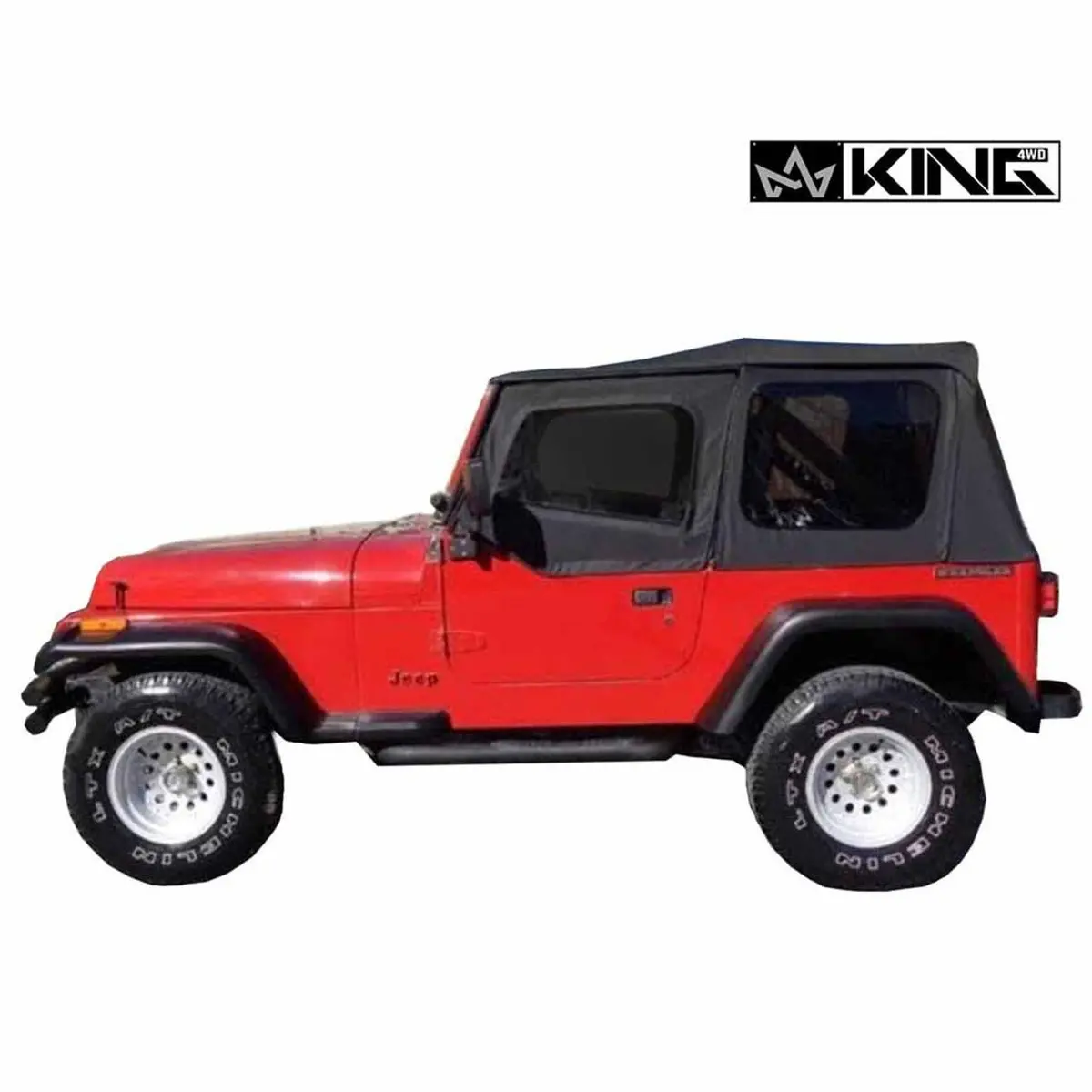 Premium Replacement Soft Top Black Diamond With Tinted Windows For 1987-1995 Jeep Wrangler Yj 1
