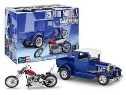 1:25 '29 Ford Model A Hot Rod Pickup W/ California Street Chopper 1