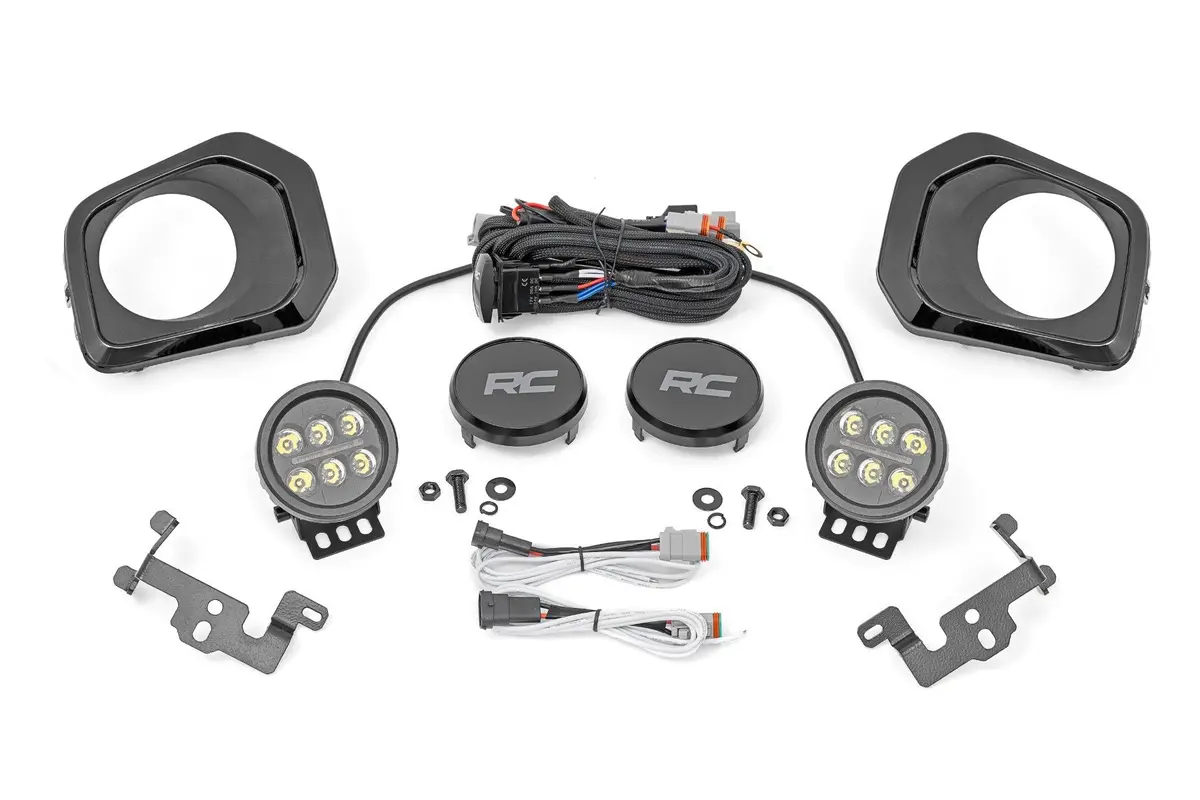 Rough Country Led Fog Light Kit With Amber Drl For 2016-2023 Toyota Tacoma - With Harness 1
