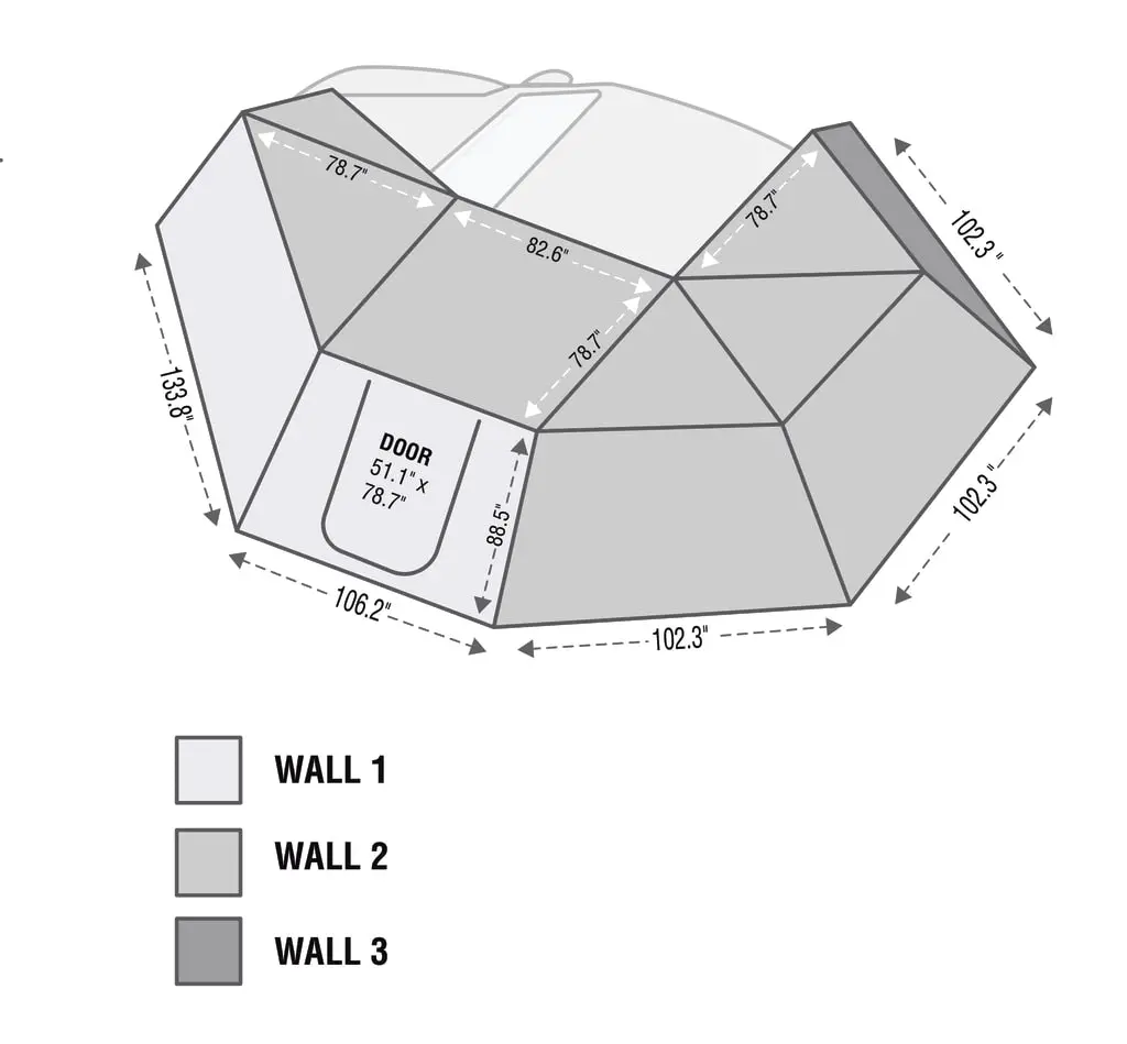 Overland Vehicle Systems 18099909 Gray Awning - Nomadic Awning Wall 1 - Please See Fitment Notes 1