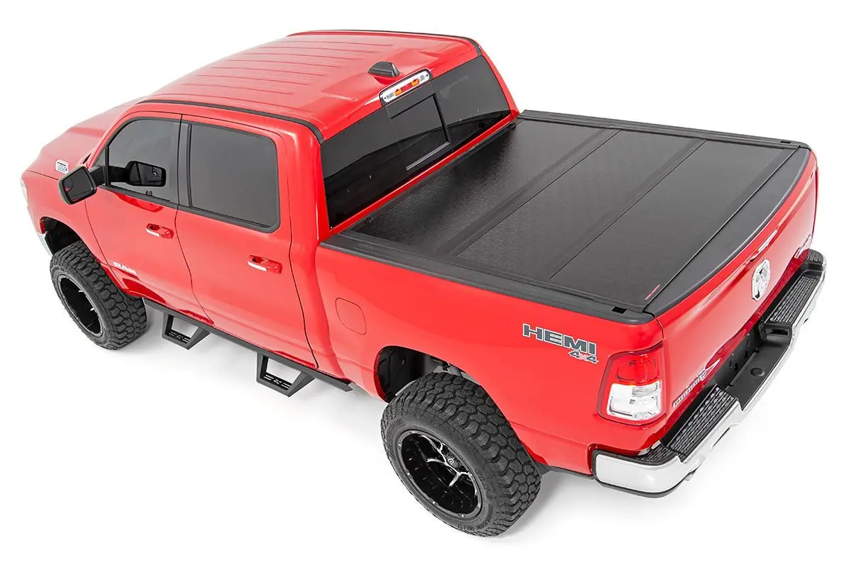 Low Profile Tri Fold Aluminum Tonneau Cover For 2019-2024 Ram 1500 & Trx (5' 7" Bed) 1