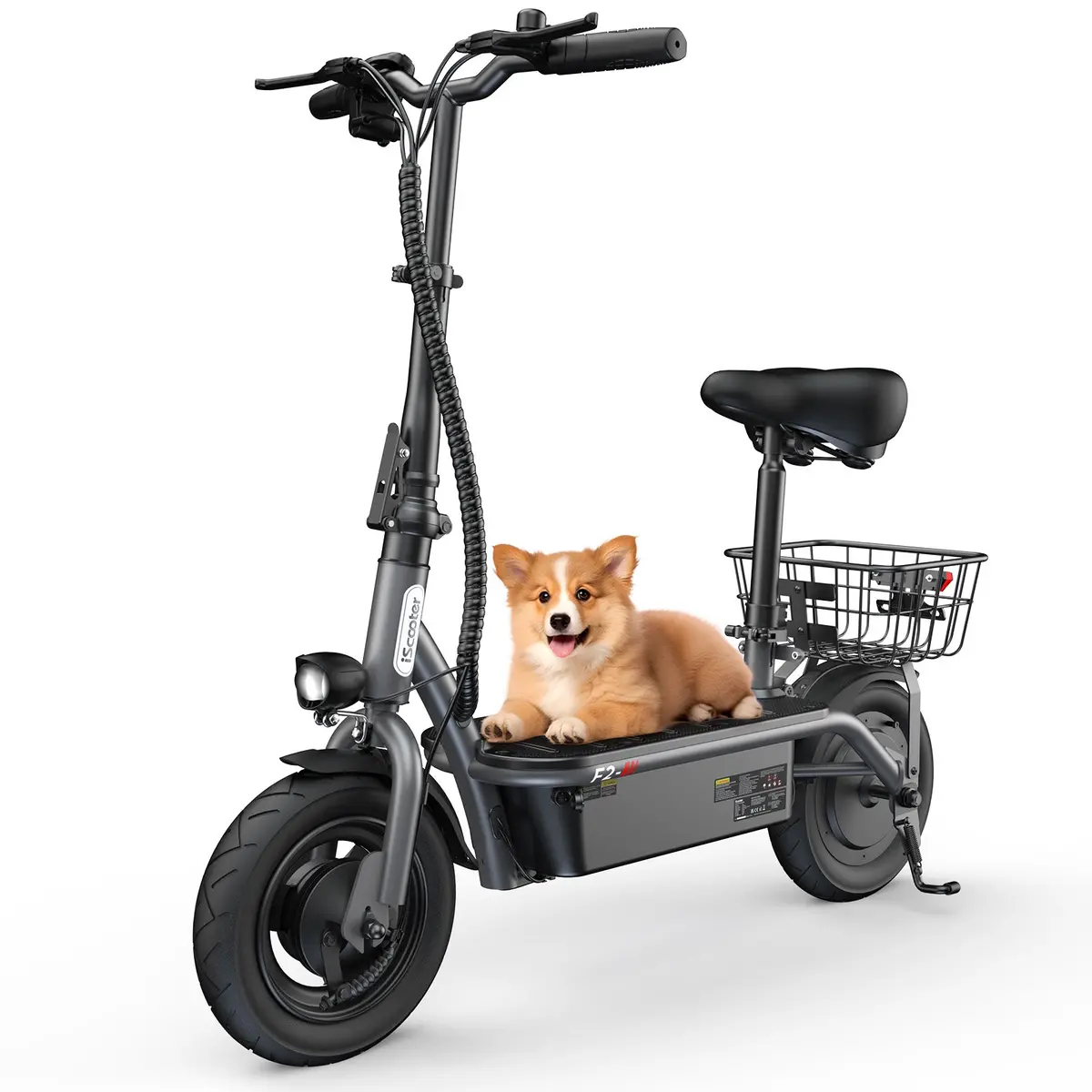 F2 Electric Scooter With Seat 10" Pneumatic Tire 2