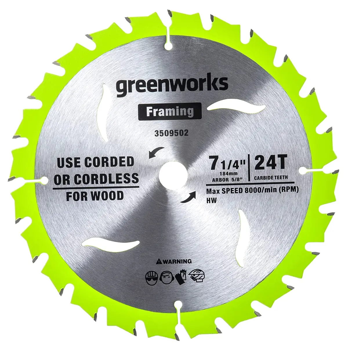 Greenworks 24V 7-1/4 " 24T Circular Saw Blades 1