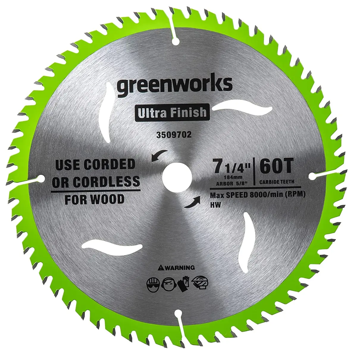 Greenworks 24V 7-1/4 " 60T Circular Saw Blades 1