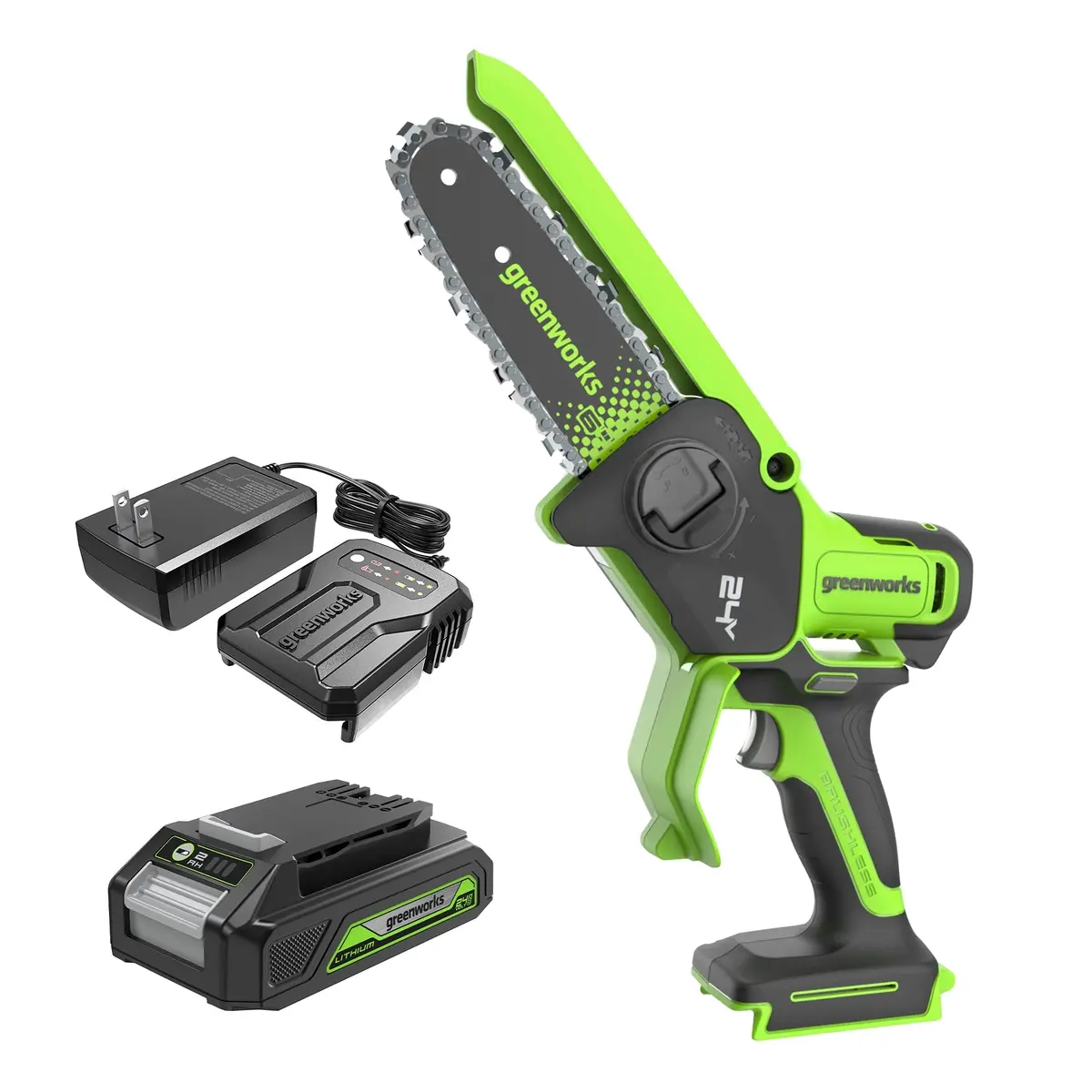 24V 6" Gen 2 Cordless Battery Brushless Pruner Saw: 2.0 Ah Battery And 2A Charger 1