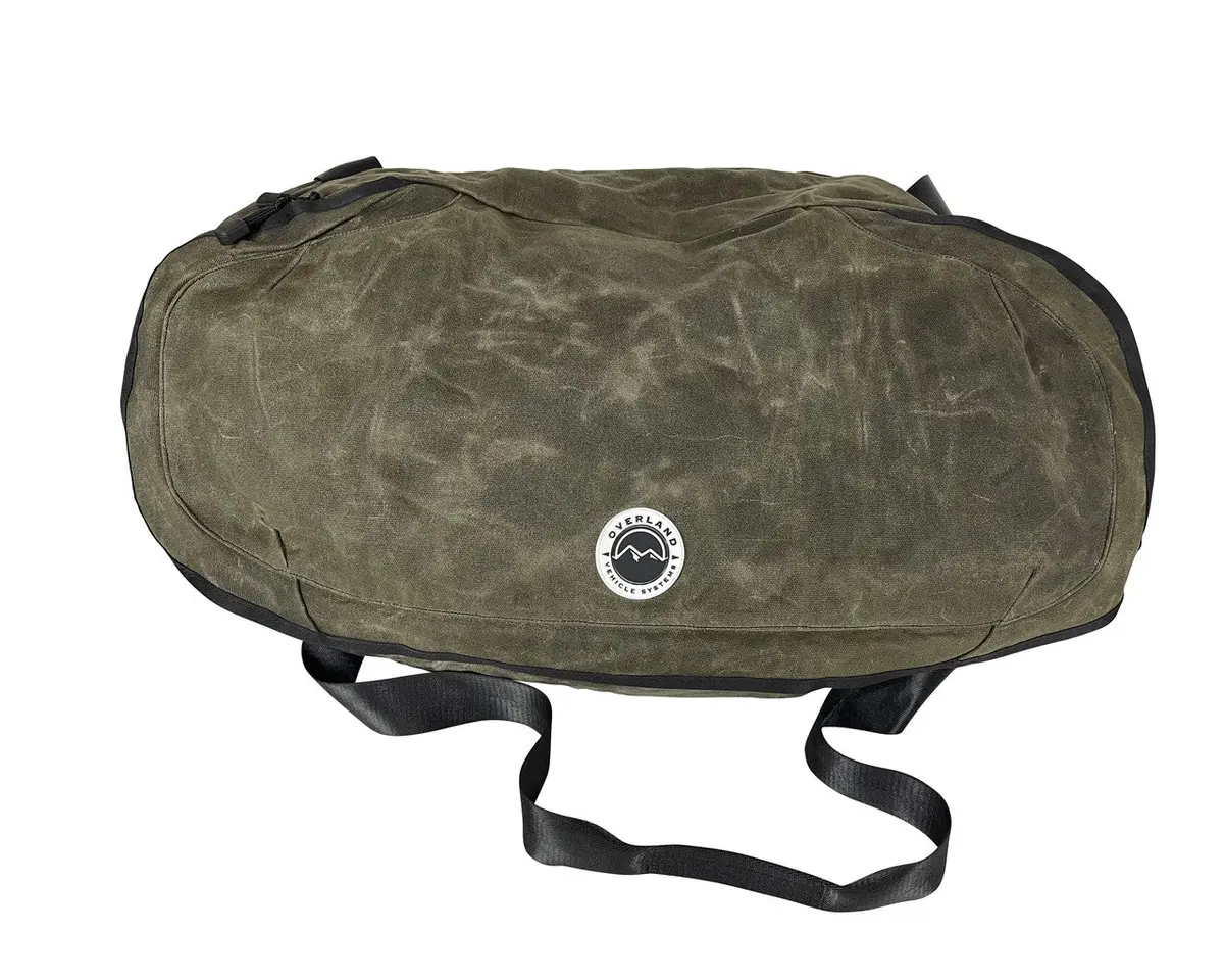 Overland Vehicle Systems Waxed Canvas Large Duffle With Handle & Straps - Recon Recovery 1