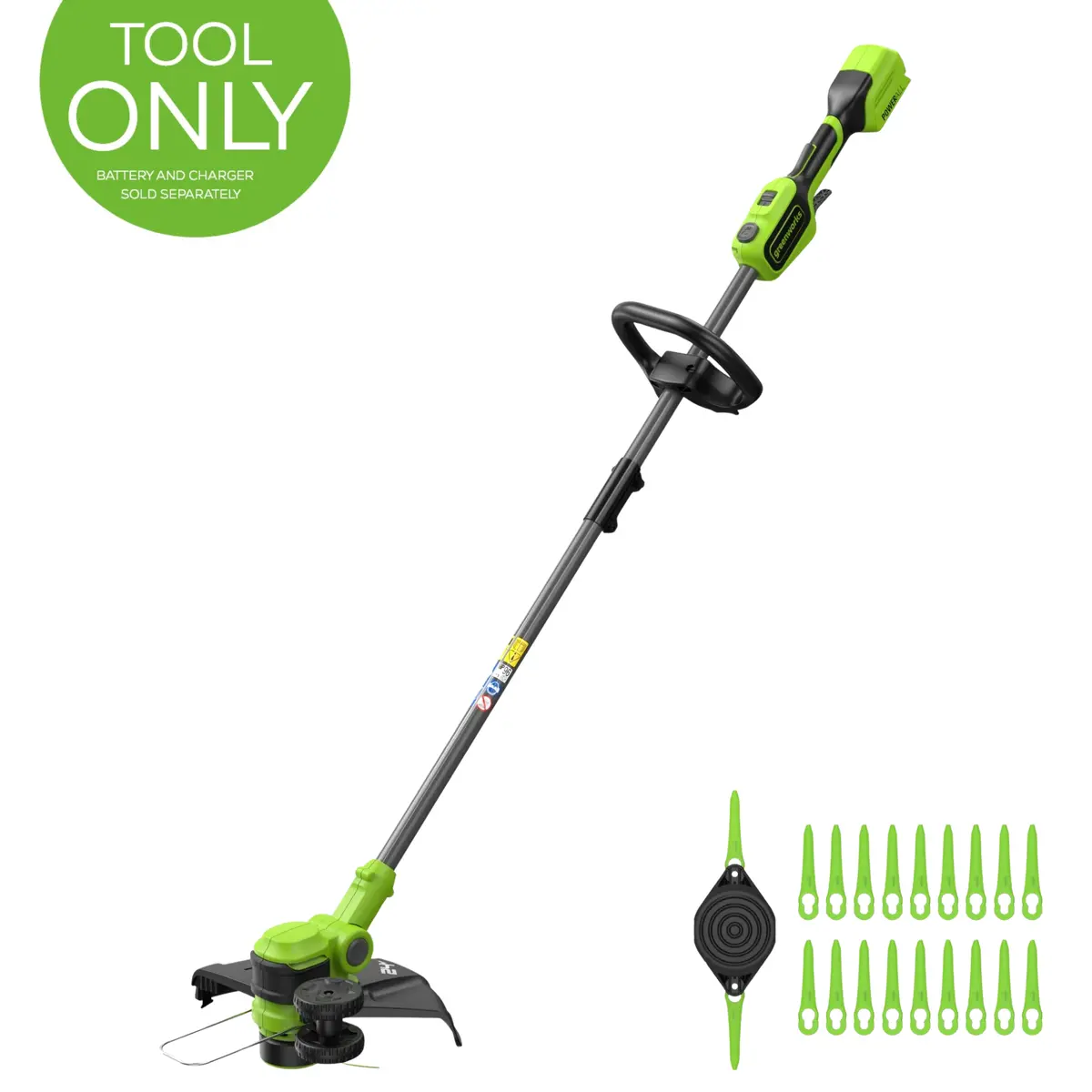 24V 13" Cordless Battery String Trimmer/Edger, 20Pc Blades (Tool Only) 1