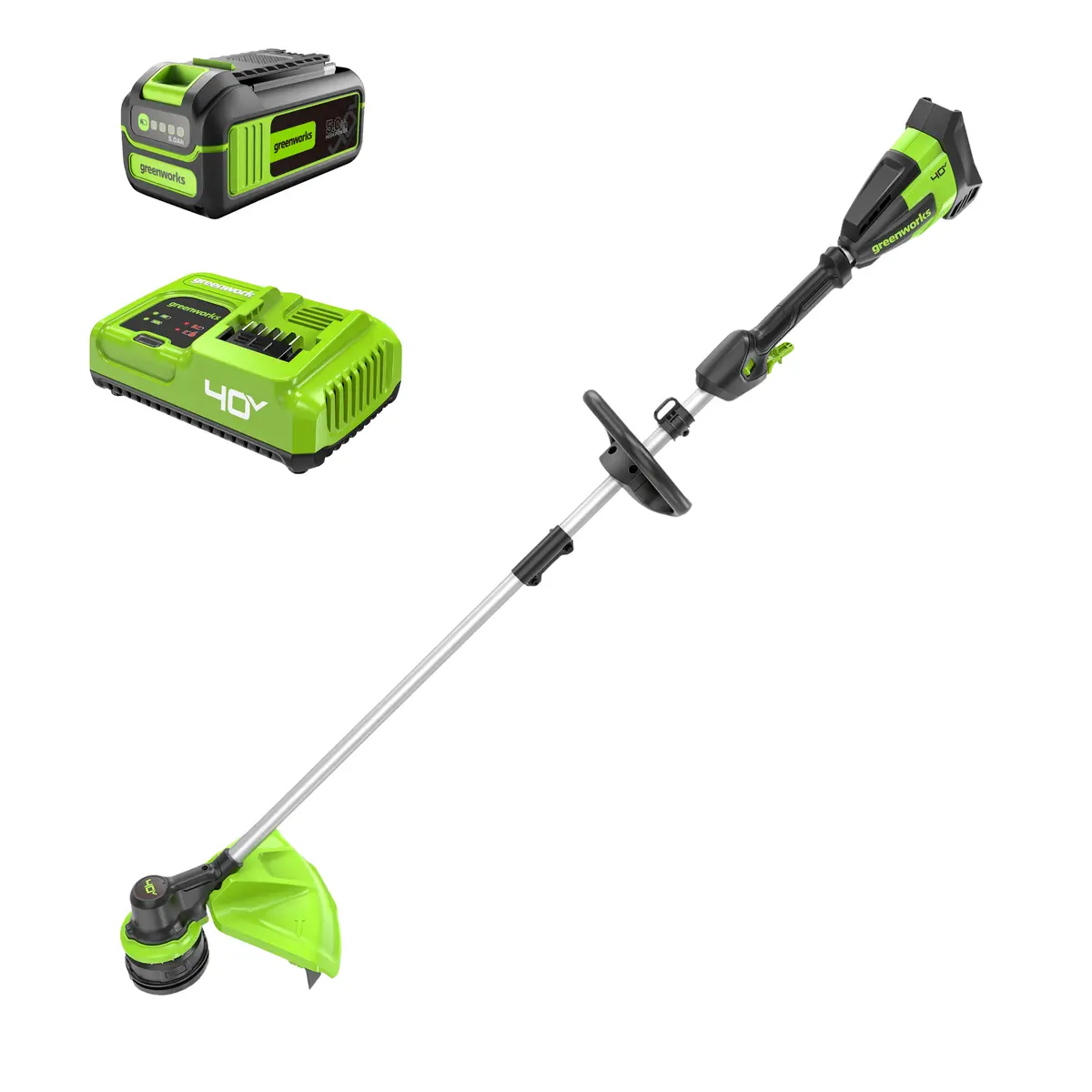 40V 17" Cordless Battery String Trimmer: 5.0 Ah Battery And 5A Charger 1