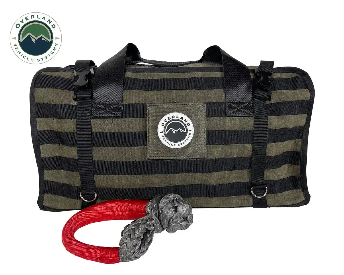 Overland Vehicle Systems Waxed Canvas Large Duffle Bag With Handle & Straps - Recon Recovery 2