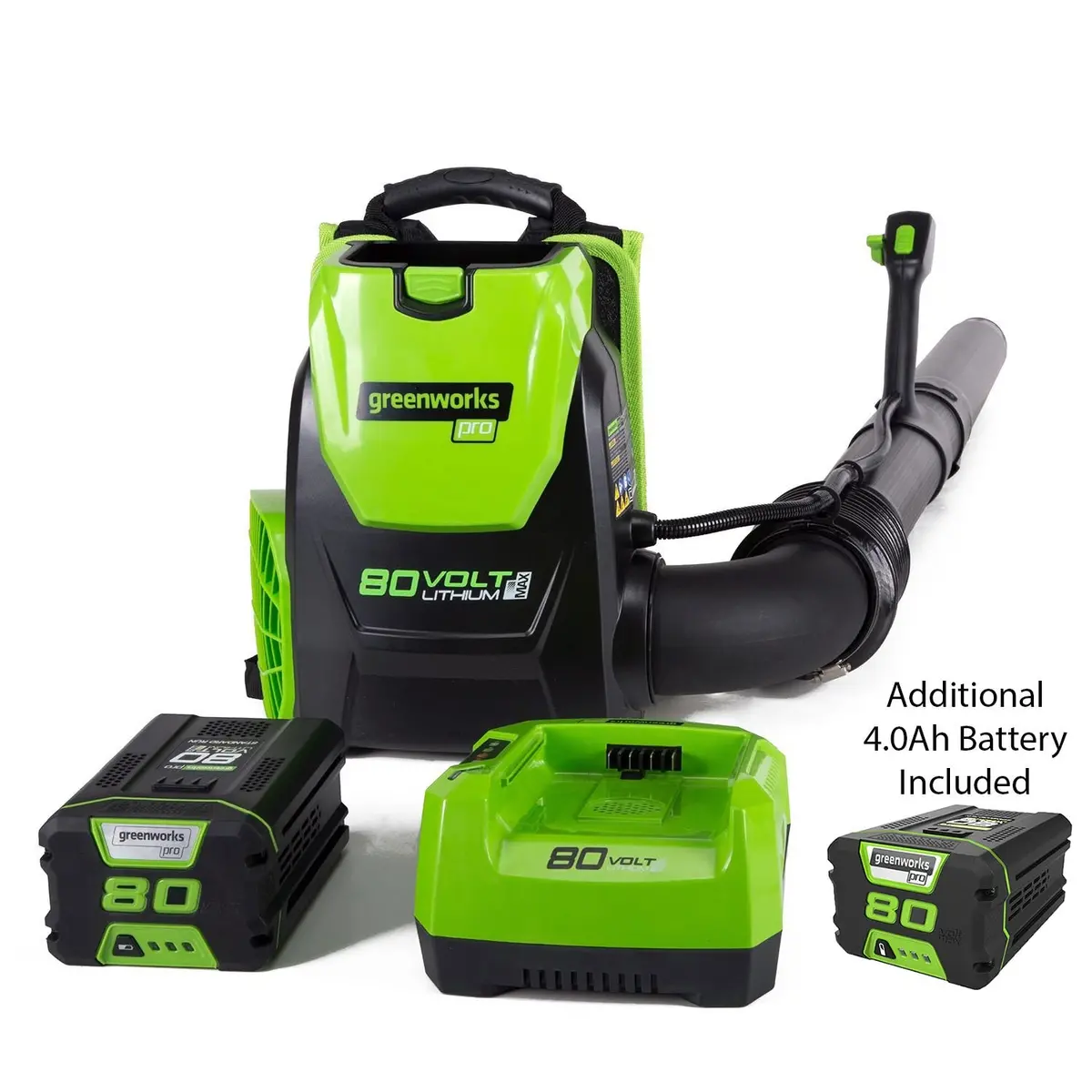 80V 580 Cfm Brushless Backpack Blower With 2.5Ah And 4.0Ah Battery And Charger 1