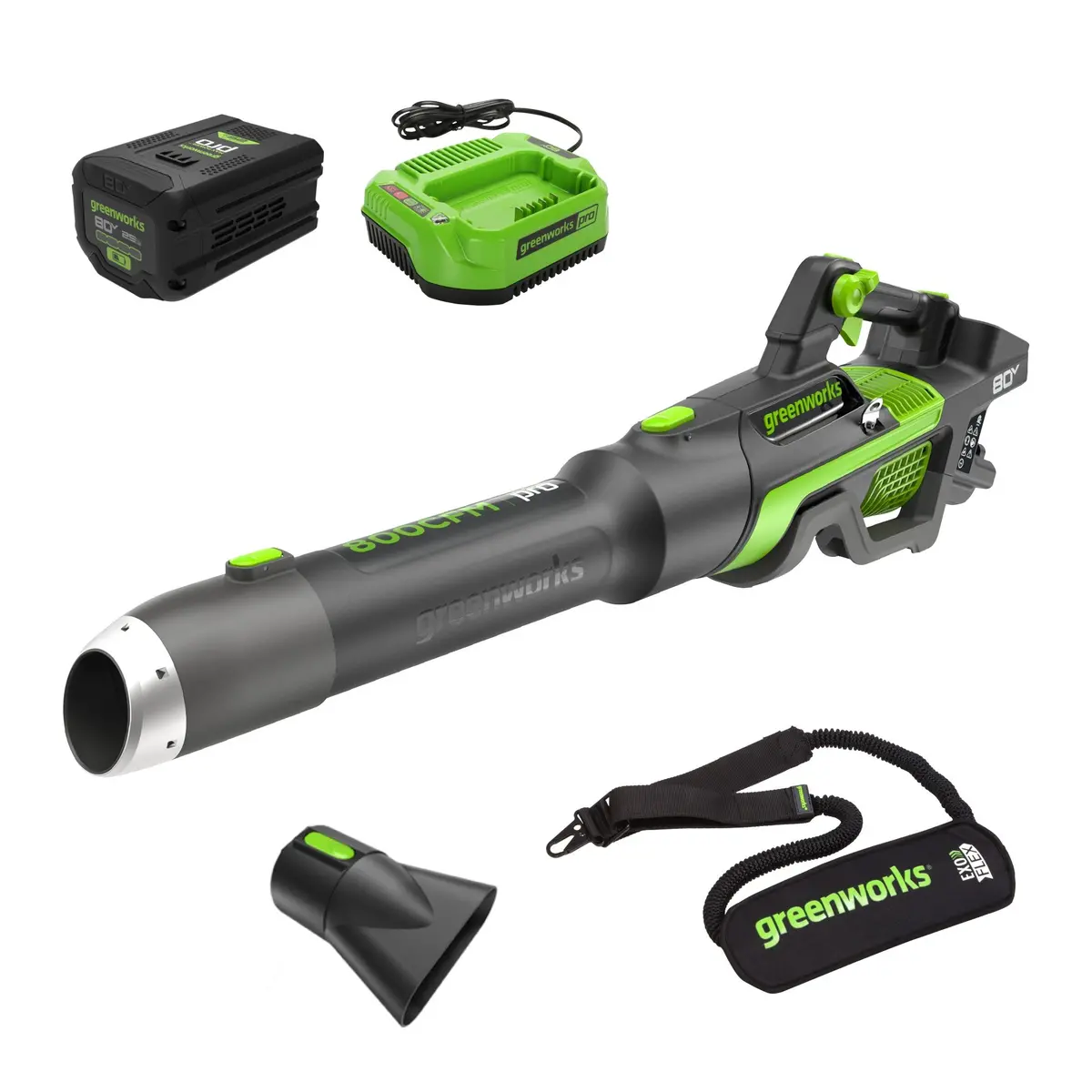 Open Box 80V 800 Cfm Brushless Leaf Blower W/ 2.5Ah Battery & Charger 1