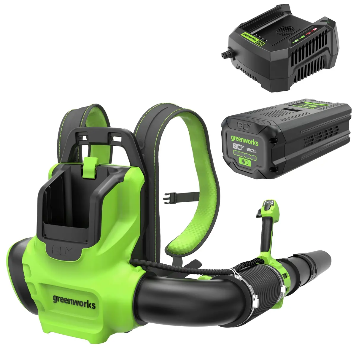 80V 750 Cfm Cordless Battery Single Port Backpack Blower, 8Ah Battery And 6A Charger 1