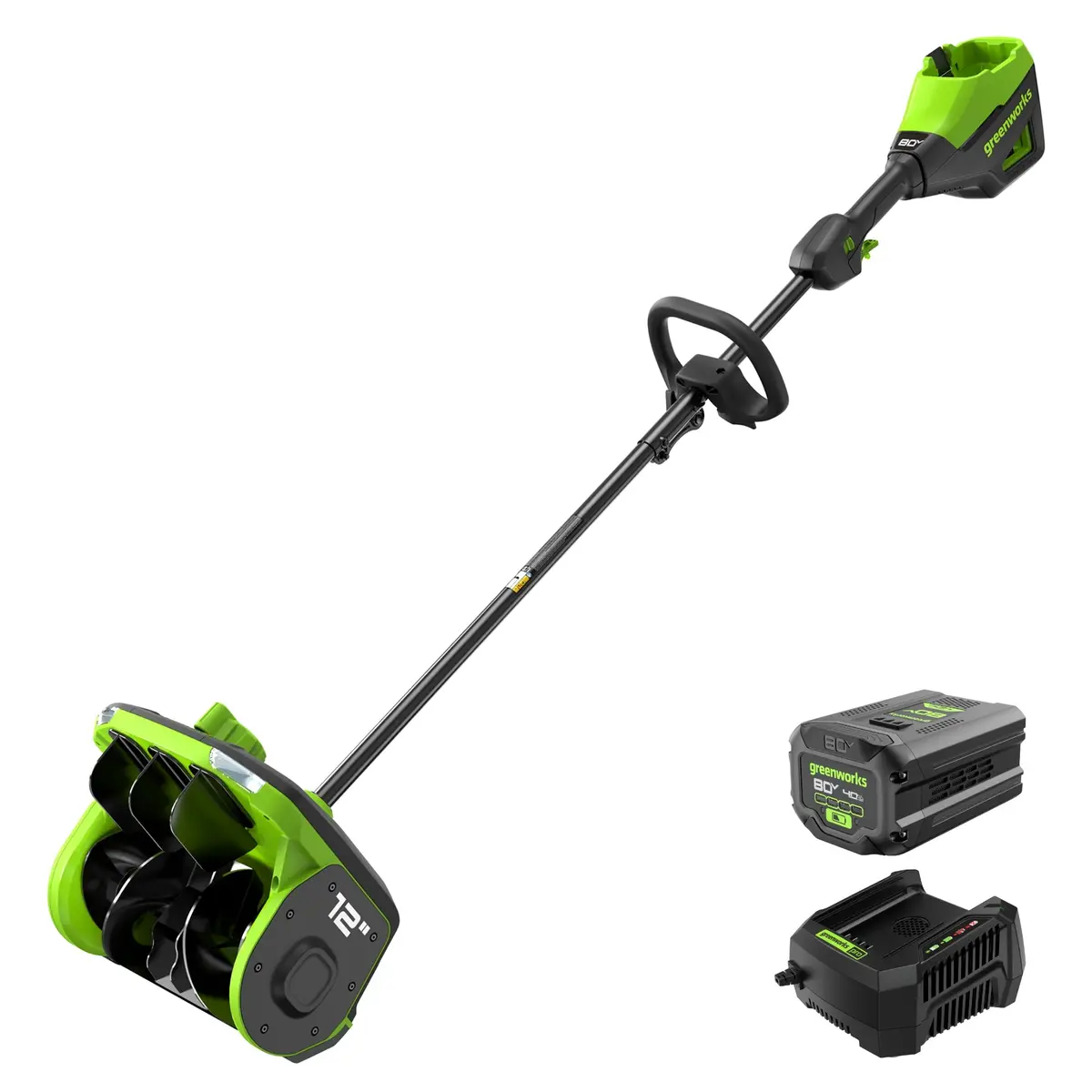 80V 12" Cordless Battery Led Snow Shovel: 4.0 Ah Battery And 6A Charger 1