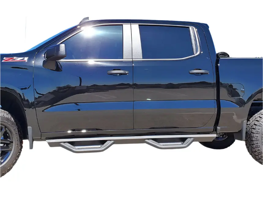Body Armor 4X4 Side Steps For 2007-2019 Silverado 1500 2500 3500 Crew Cab 1