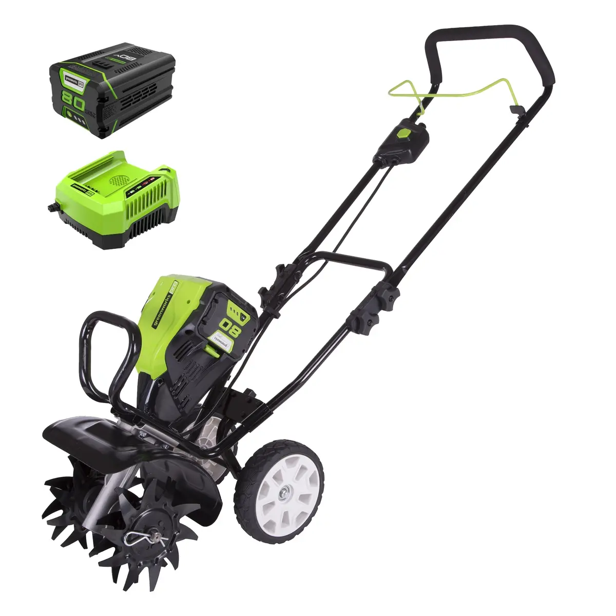 80V 10" Brushless Cultivator / Tiller W/ 2.0Ah Battery & Charger 1