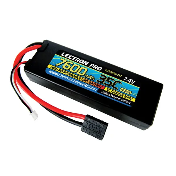 Common Sense Rc Lectron Pro 7.4V 7600Mah 35C Lipo Battery With Traxxas Connector 1