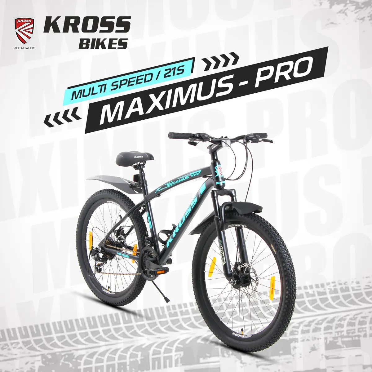 Kross Maximus Pro 26T – 21-Speed Performance Mtb With Suspension Fork, Dual Disc Brakes, Double-Wall Alloy Rims & Ergonomic Steel Frame (Black/Blue) 1