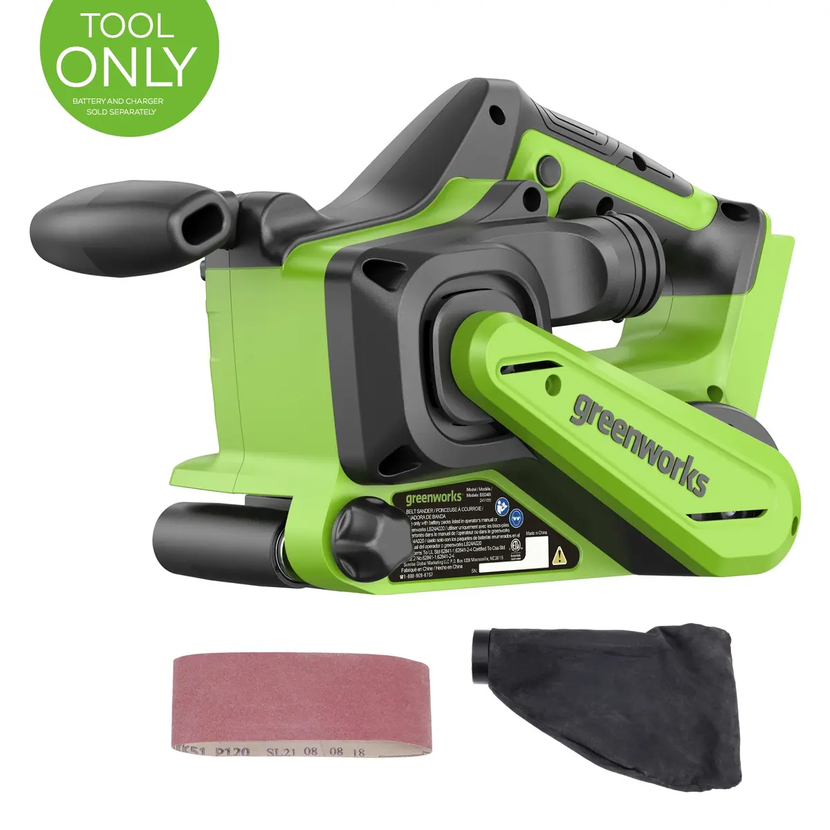 24V 3In X 18In Brushless Cordless Belt Sander And Dust Bag(Tool Only) 1