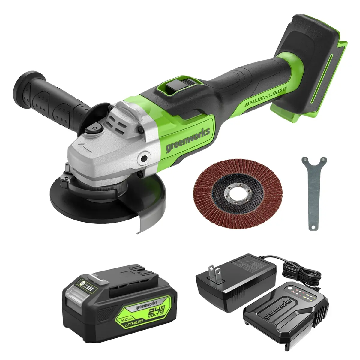 24V 4.5" Cordless Battery Angle Grinder W/ 4.0Ah Battery & Charger 1