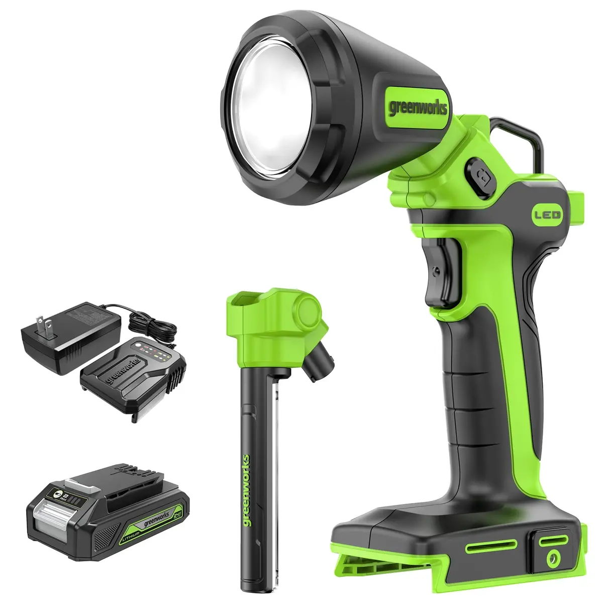 24V Cordless Battery 2-In-1 Work Light: 2.0 Ah Battery And Charger 1