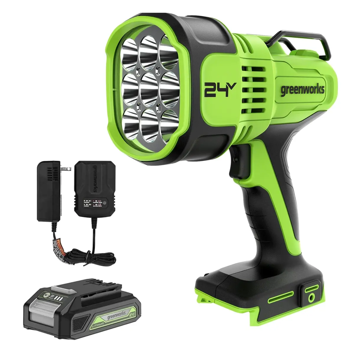 24V Cordless Battery Spot Light: 2.0 Ah Battery And Charger 1