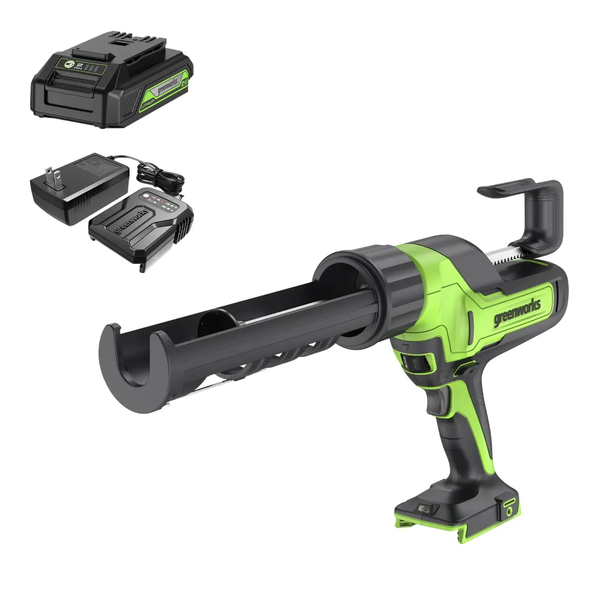24V Cordless Battery Caulk Gun: 2.0 Ah Battery And Changer 1