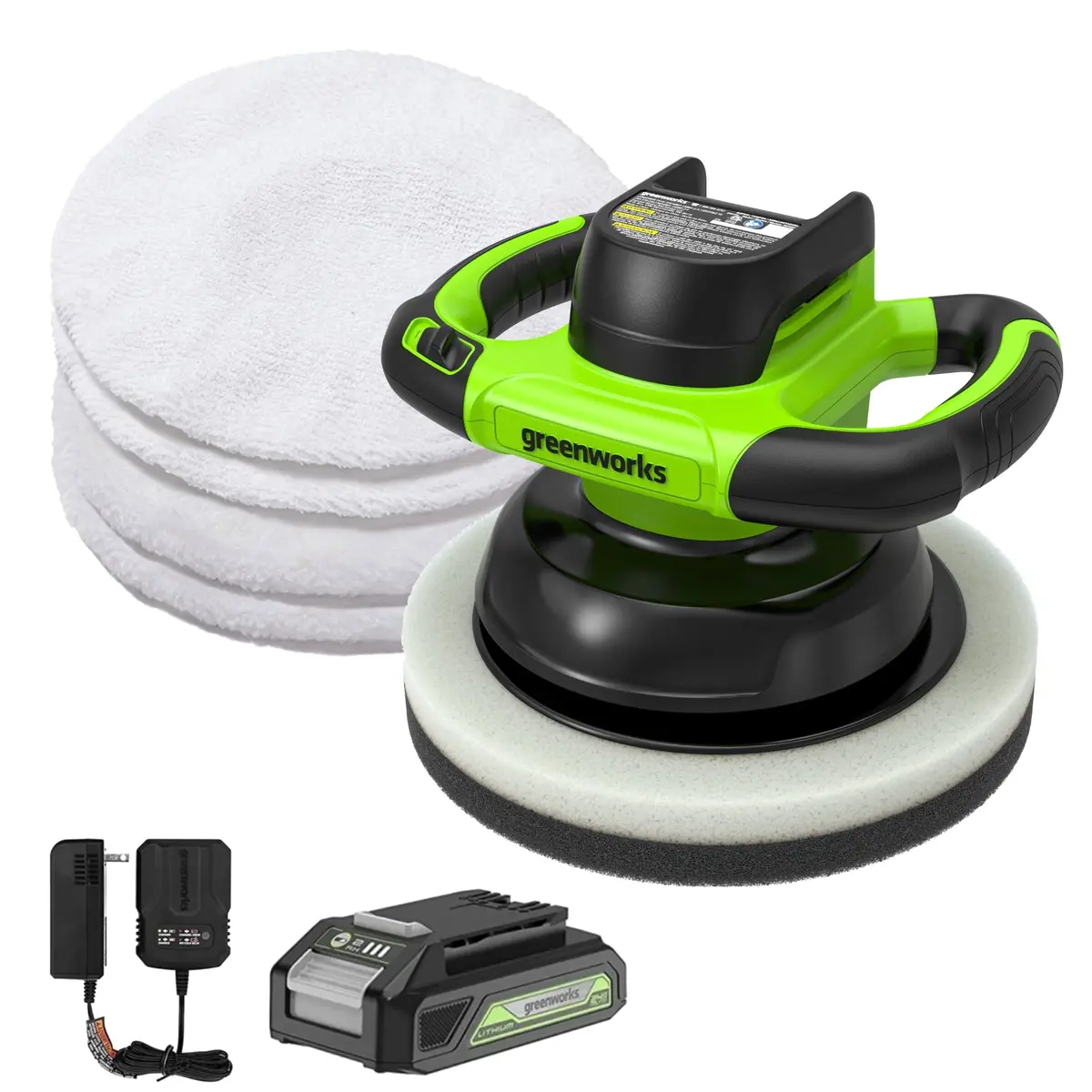 24V 10" Cordless Battery Buffer And Polisher: 2.0 Ah Battery And Charger 1