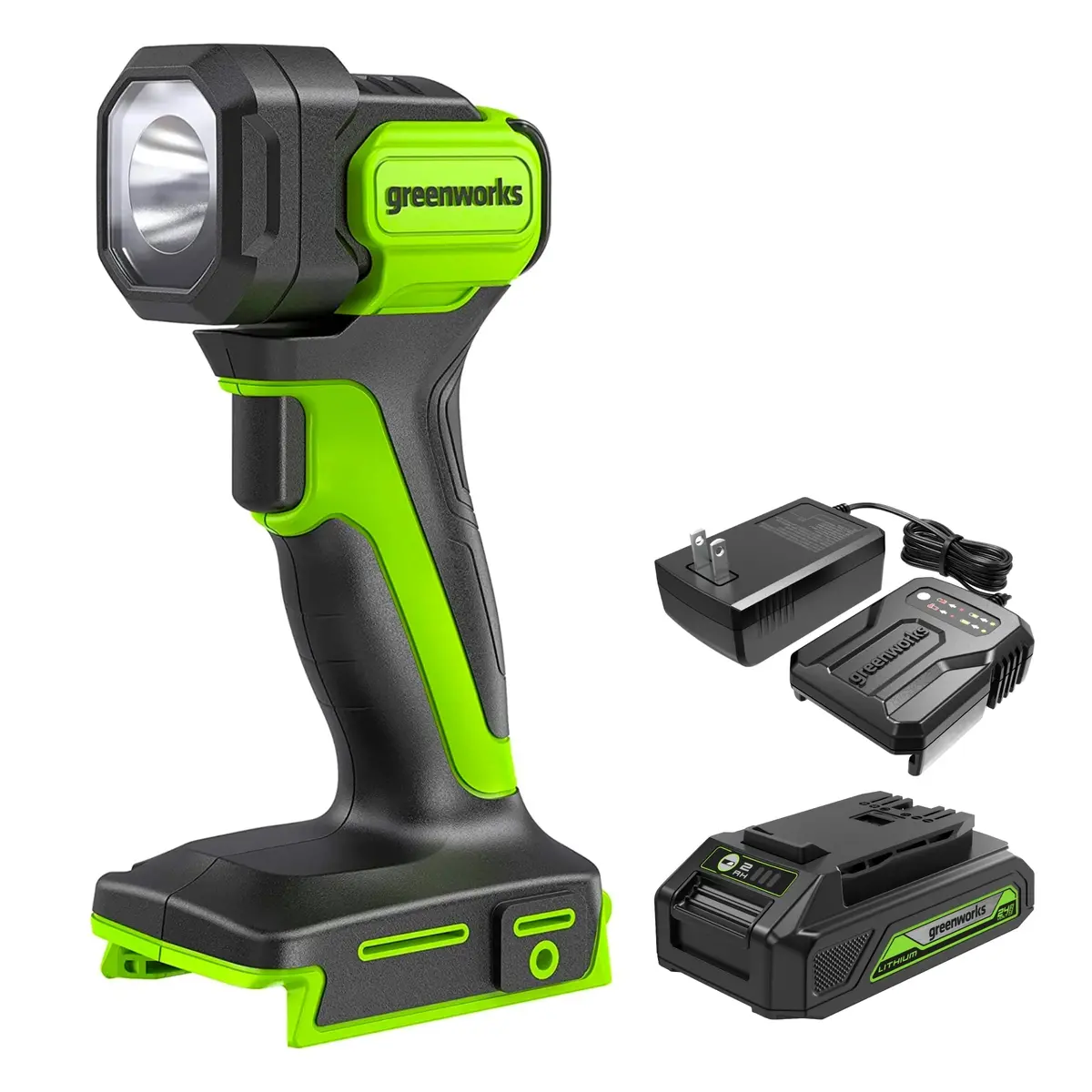 24V 200 Lumen Cordless Battery Led Flashlight: 2.0 Ah Battery And Charger 1