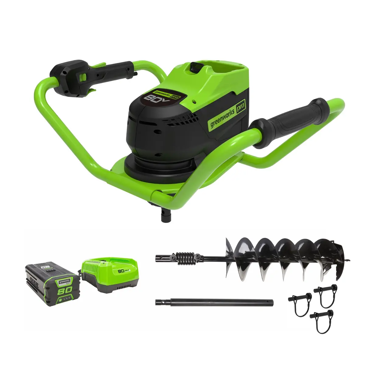 80V Cordless Battery Brushless Earth Auger / Post Hole Digger, 4Ah Battery And Charger 1