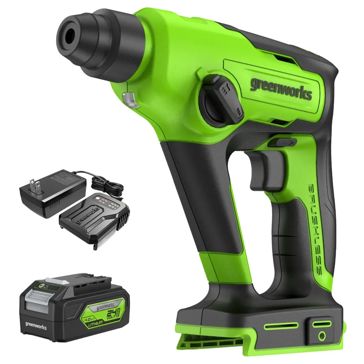 24V Sds 1.2J Brushless Rotary Hammer Drill W/ 4.0Ah Battery And Charger 1