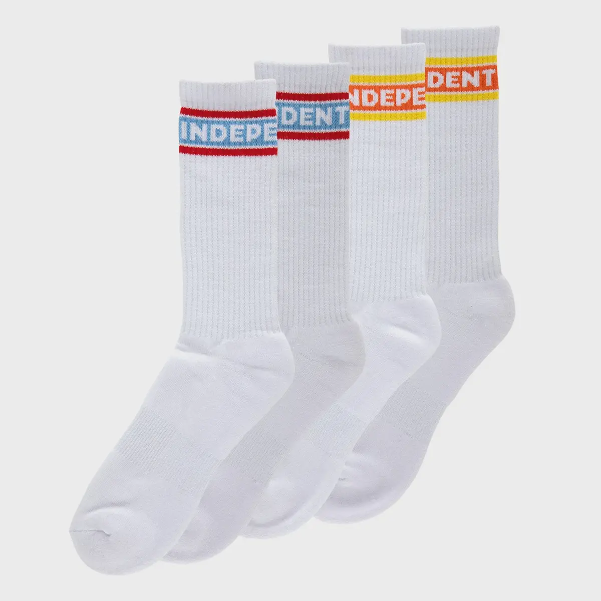 Independent Bar Logo Crew Sock - White - 2 Pack 1