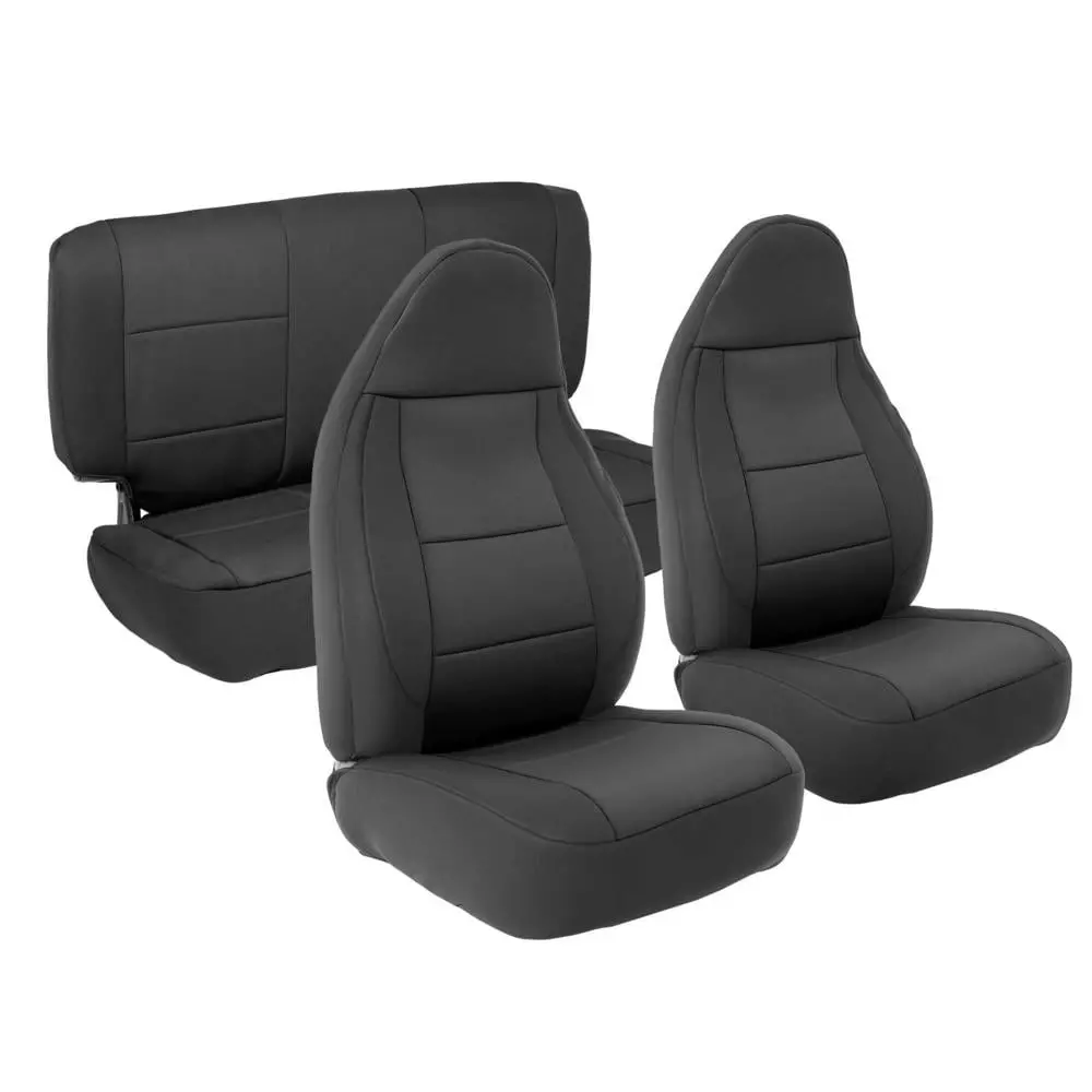 Smittybilt Black Neoprene Seat Cover Set Front & Rear For 1997 - 2002 Jeep Wrangler Tj 1