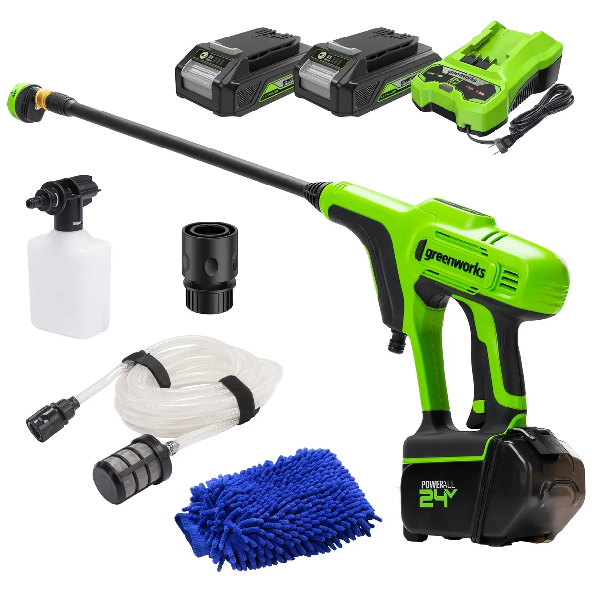 Open Box 24V 600-Psi Cordless Power Cleaner: (2) 2.0 Ah Batteries And Charger 1