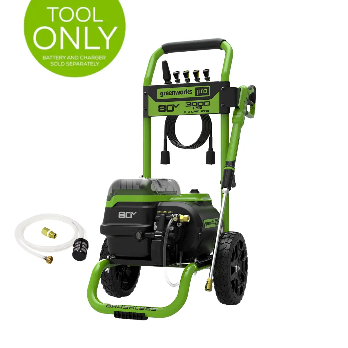 80V 3000-Psi 2.0 Gpm Electric Pressure Washer (Tool Only) 1