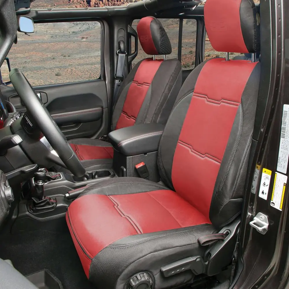 Smittybilt Gen2 Red Neoprene Seat Cover Set Front & Rear For 2020-2025 Jeep Gladiator Jt - Recon Recovery 1