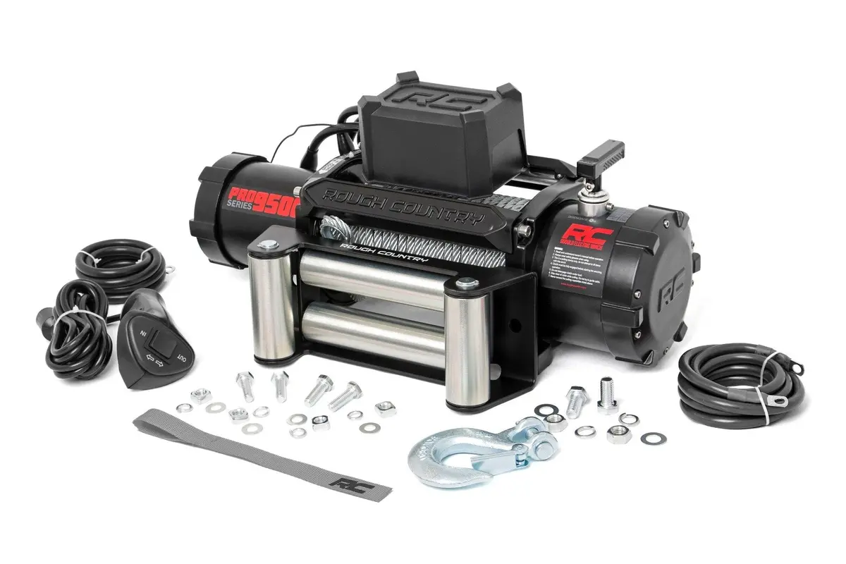 Rough Country Pro9500 Steel Cable Electric Winch - 9,500 Lbs. 100 Ft. Line Length 1