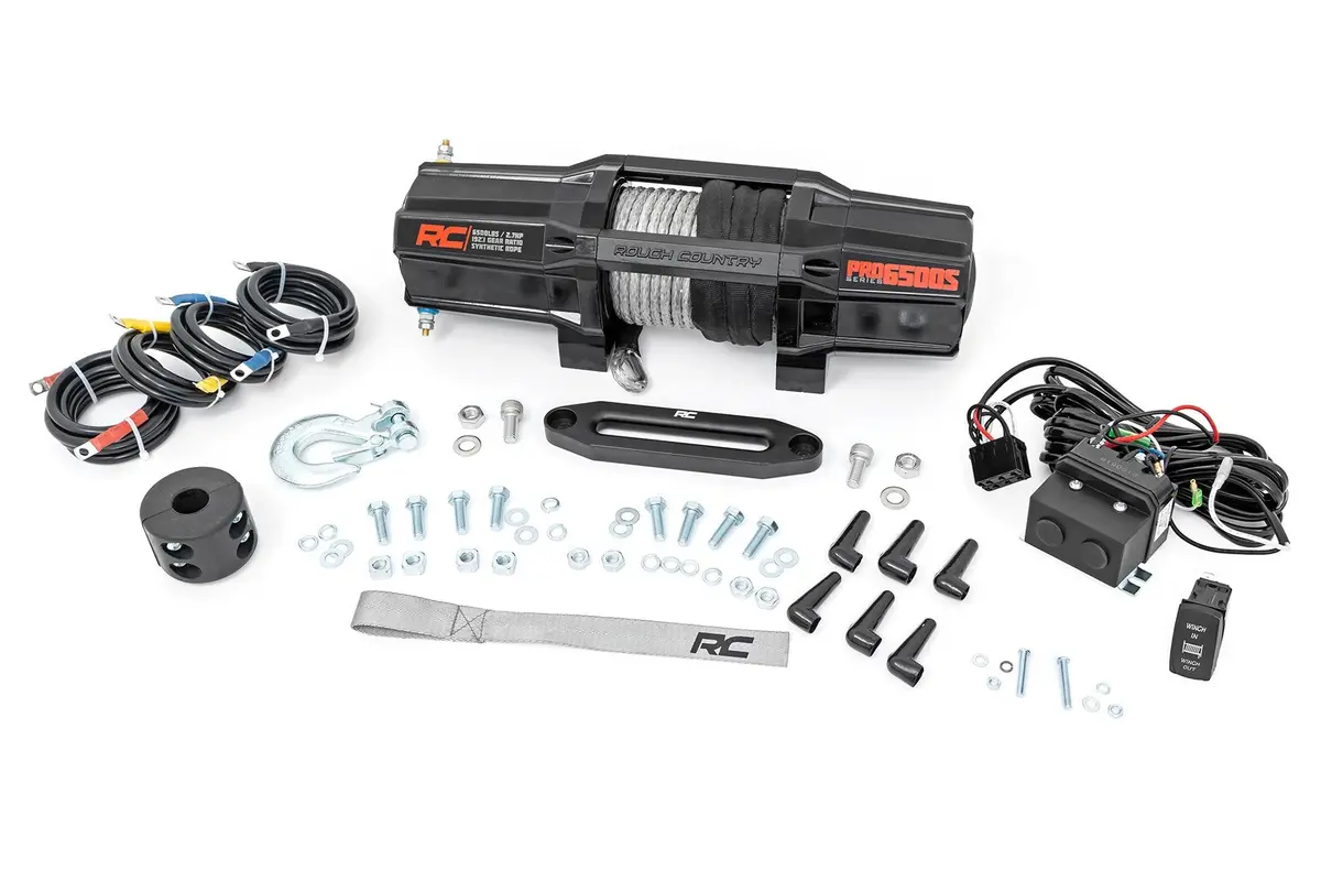 Rough Country Proseries 6500Lb Winch | Atv/Utv Synthetic Rope Recovery 1
