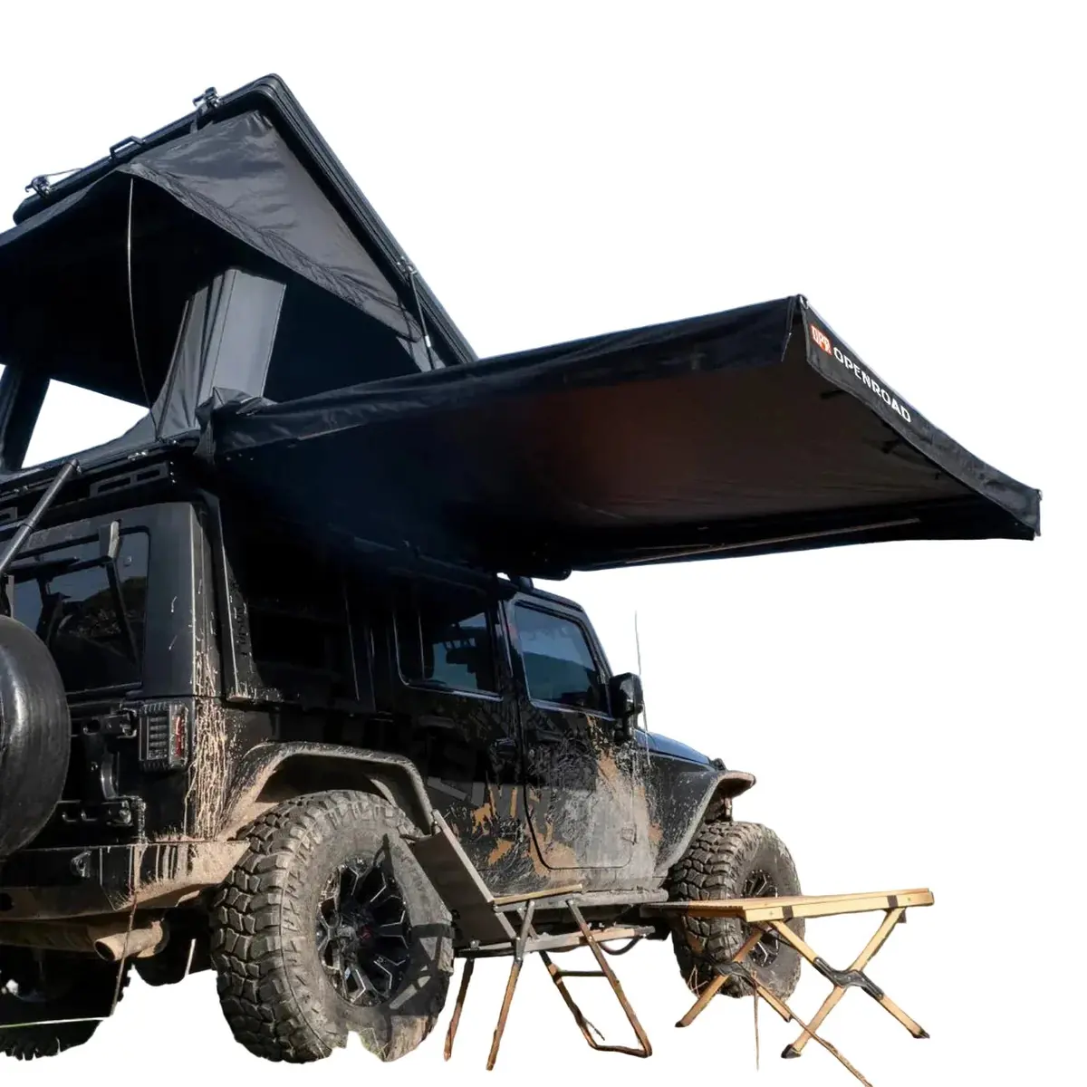 Openroad 90 Degree Quick Shade Overland Awning With Leds & Mounting Hardware 1