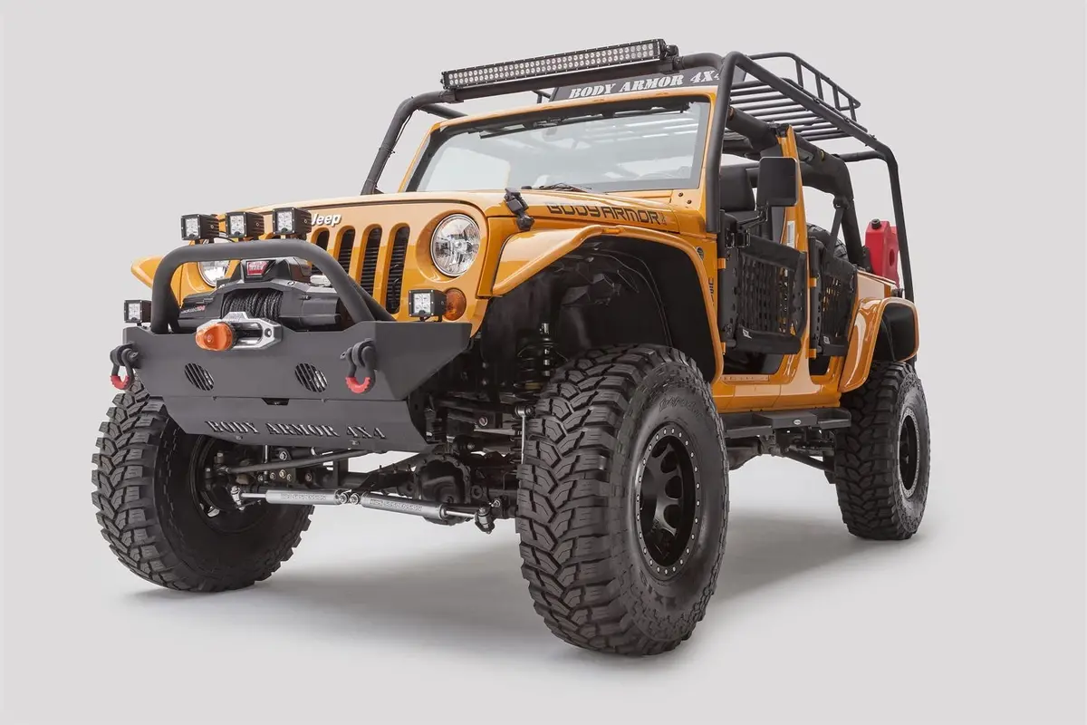 Body Armor 4X4 Jk-19532 Mid Width High Clearance Front Bumper For 2007-2018 Wrangler Jk 1